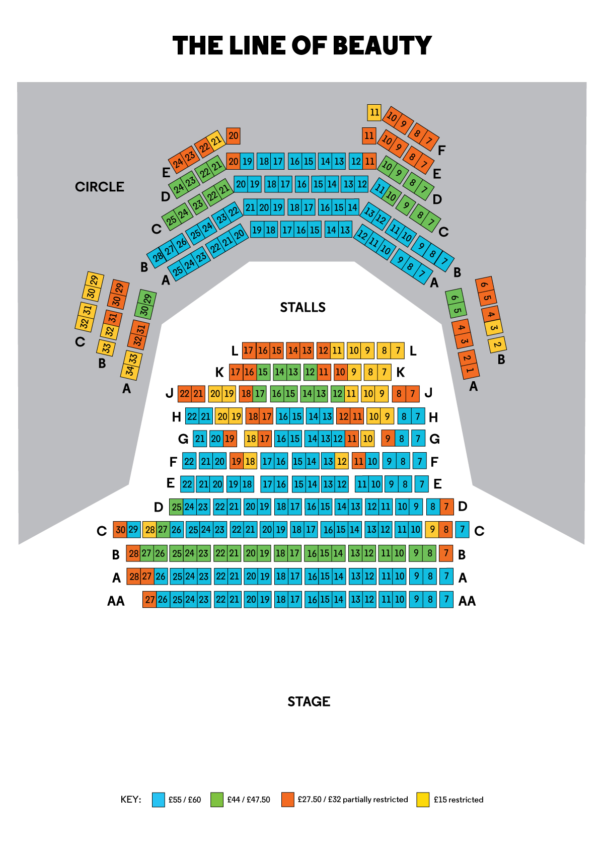 Infographic showing the layout of the auditorium.