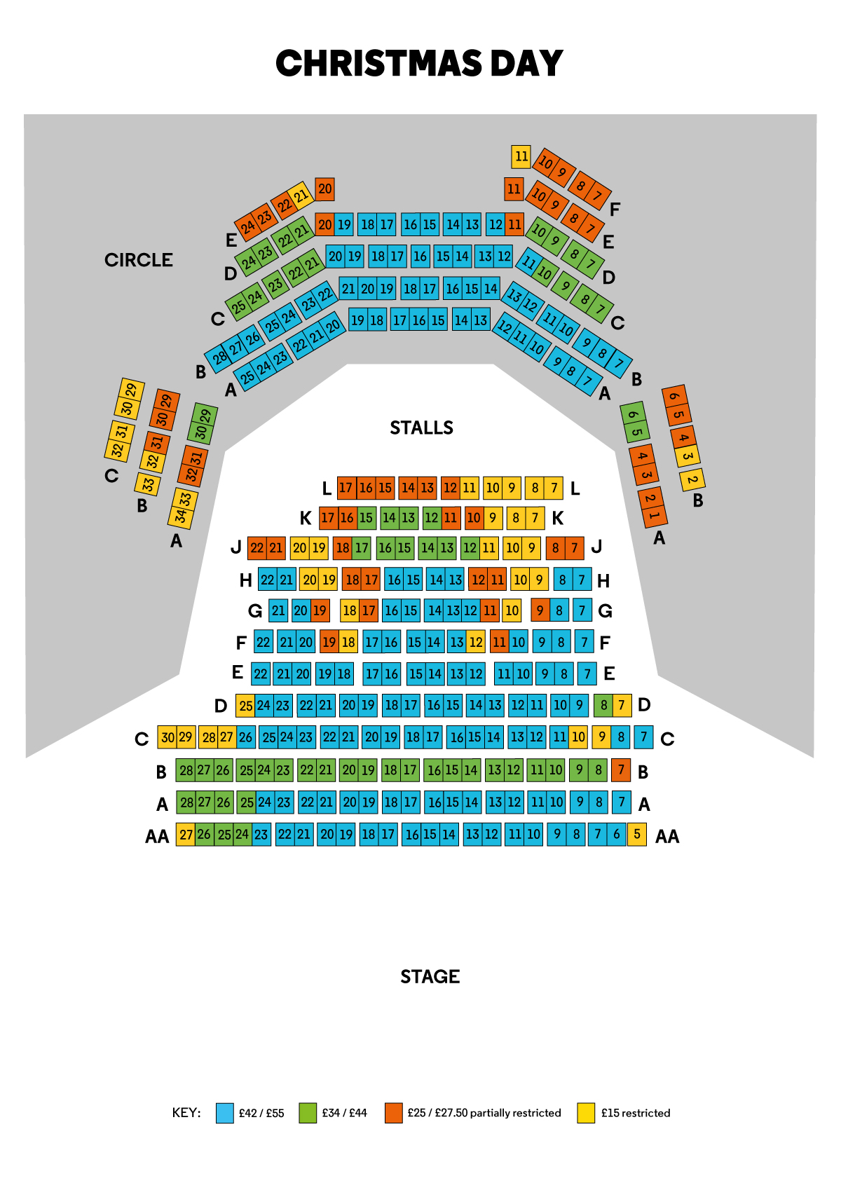 Infographic showing the layout of the auditorium.