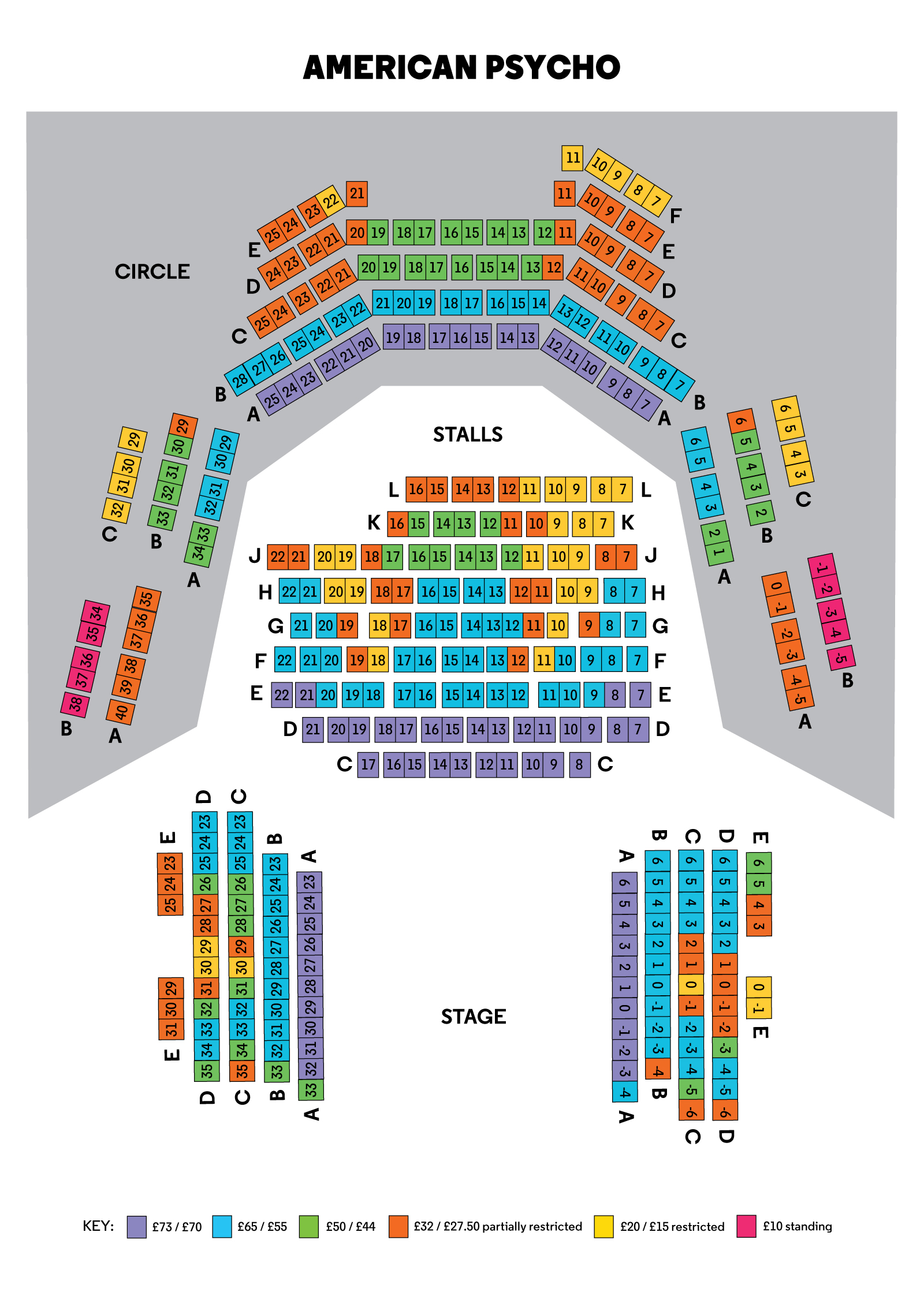 Infographic showing the layout of the auditorium.