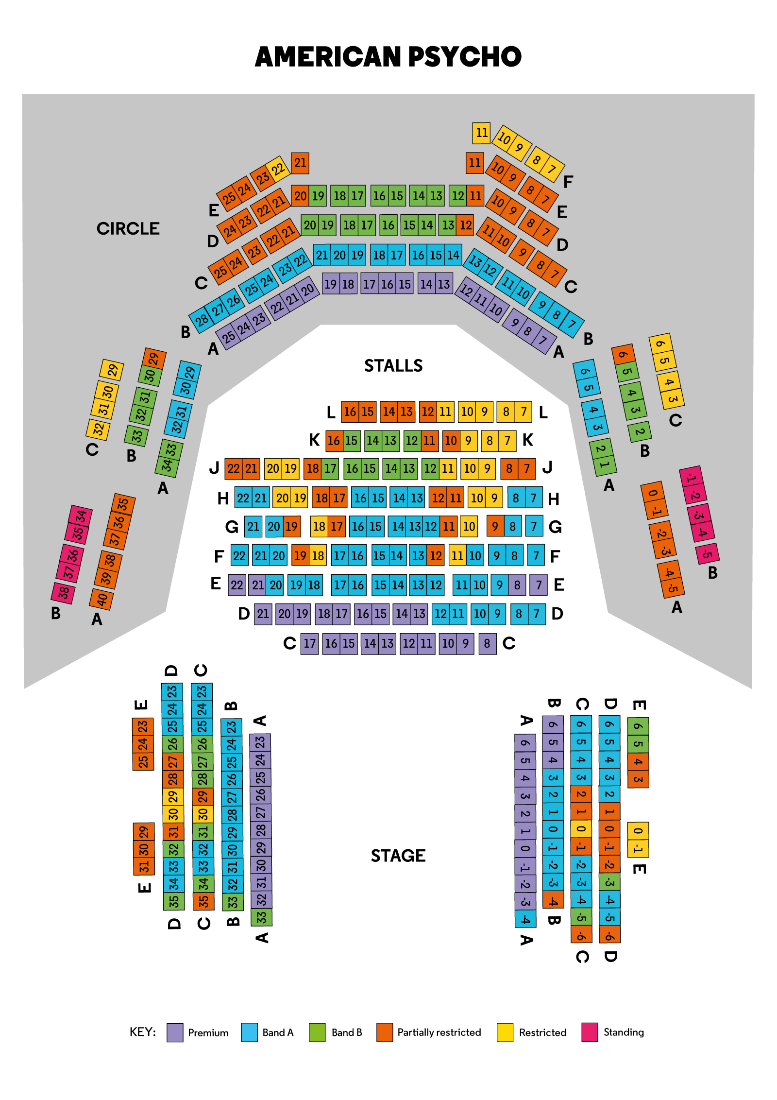 Infographic showing the layout of the auditorium.