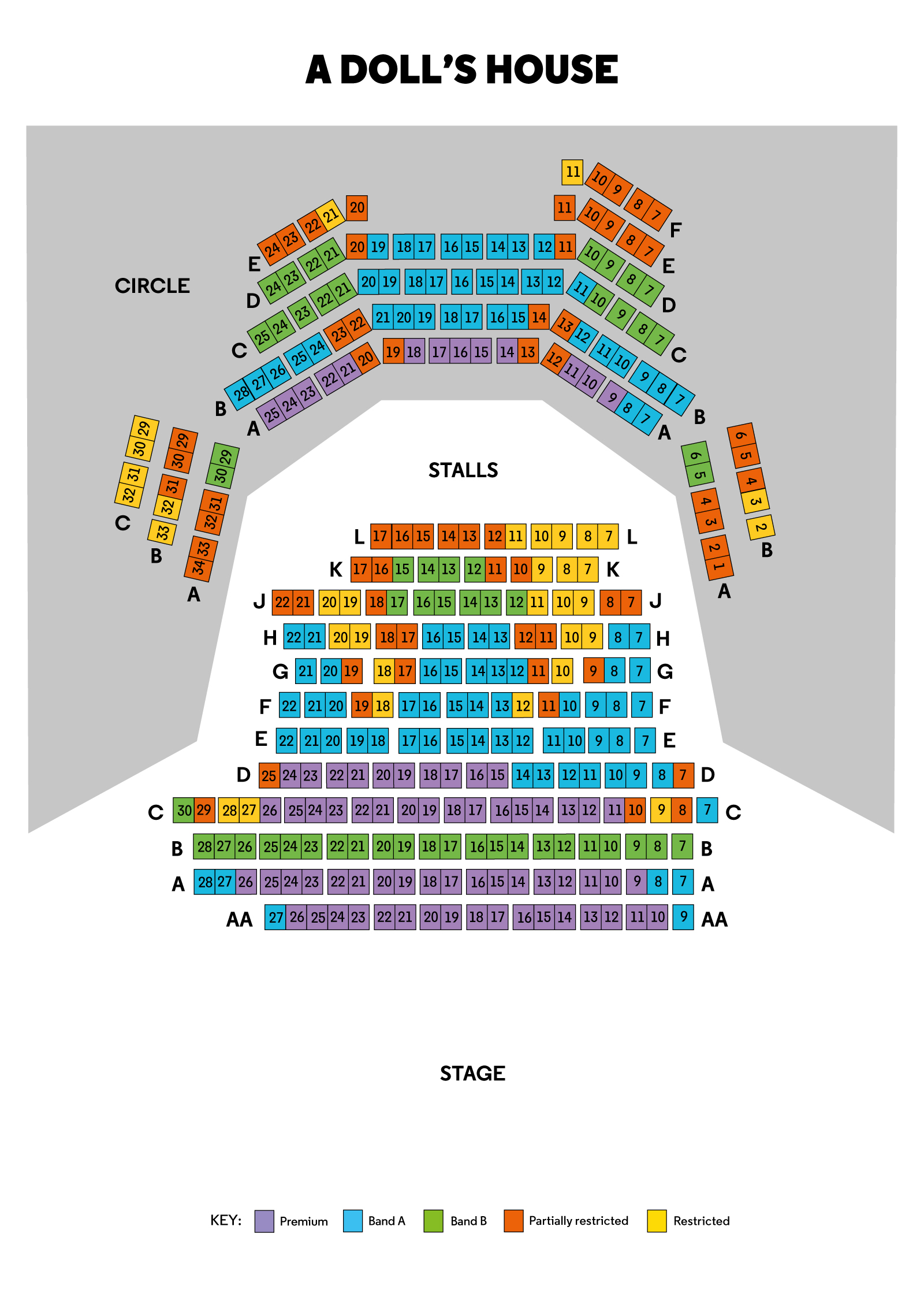 Infographic showing the layout of the auditorium.
